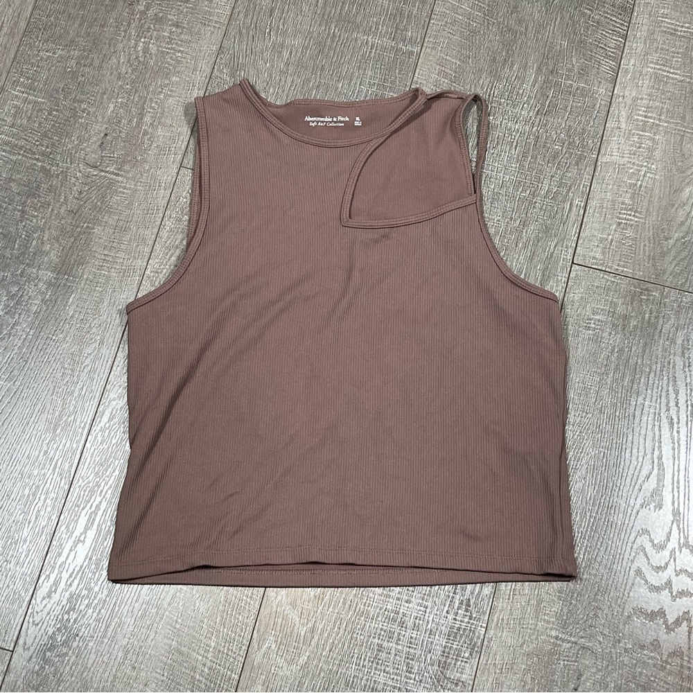 Abercrombie and fitch soft a&f collection Ribbed Crop Top cut out Size XL